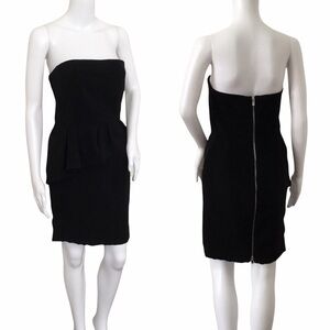 Maje Strapless Ruffle Cocktail Dress Black Size 2